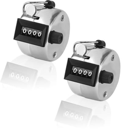 Set van 2 mechanische handtellers voor zwemmen, sport en hobby
