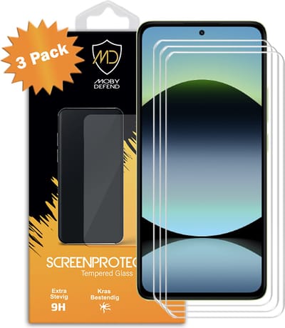 3-Pack MobyDefend Screenprotectors - Geschikt voor Xiaomi Redmi Note 14 4G - Case-Friendly Screensavers - Gehard Glas