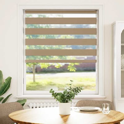 vidaXL - Zebra - Blind - 110x100 - cm - stofbreedte - 105,9 - cm - polyester - zandbruin