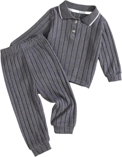 Casual Jongens Outfit Set met Lange Mouwen T-shirt en Elastische Broek voor Speel- en Loungewear 1-6 Jaar