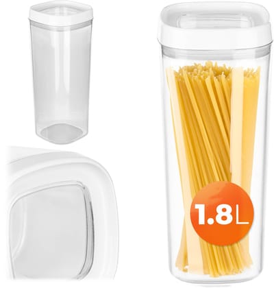 KADAX Voorraaddoos, transparante opbergdoos van kunststof, luchtdichte voorraaddoos met deksel, voor meel, muesli, suiker en pasta (1800 ml, wit)