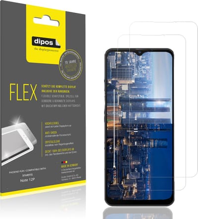 dipos – 2x Beschermfolie geschikt voor invens Note 12P | 3D Full Cover Screenprotector | 100% Passend