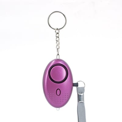 Alarm - Persoonlijk Zakalarm - Paniekalarm - Ouderenalarm - Senioren Alarm - Veiligheid Alarm - Persoonlijke Alarmknop - Zelfverdediging Sirene - Met LED Zaklamp - Sleutelhanger - 130 Decibel - Incl. Batterijen - Paars