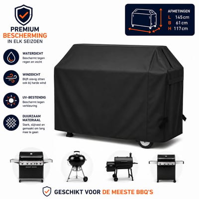 MeuvelsvanJoep BBQ Hoes - Waterdichte beschermhoes - UV bescherming - Maat 145 x 61 x 117 cm - Met trekkoord