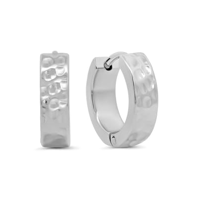8CE-70642 – CO88 Collection – Gehamerde Oorringen 10mm – Zilverkleurig
