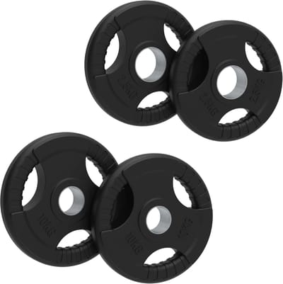Olympische schijvenset 25kg - tri-grip - rubberlaag - 50mm gat