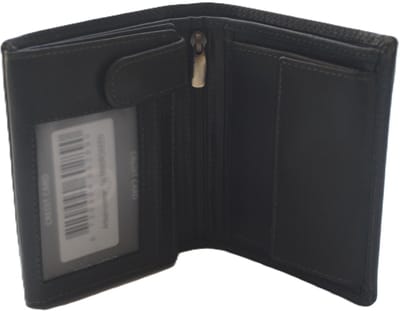 Oi donkere retro groene lederen herenportemonnee / hoog model billfold met 2 grote zichtvakken / herenbeurs voor veel pasjes met lipje binnenin / anti skim / retro groen leer / 566Green NR