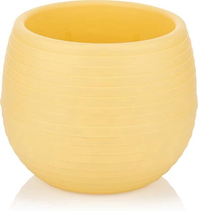 6st ronde cactus bloempotten geel 13cm met drainage UV-bestendige stekpotjes