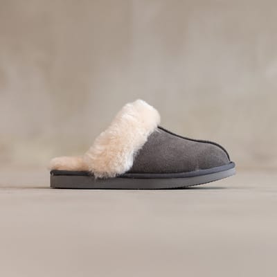 Schapenvacht slippers Lumi - Lamsvacht instap pantoffels - Grijs - Maat 37