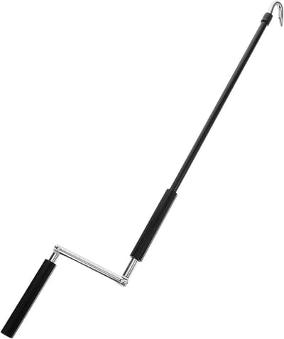 Ergonomische handmatige kruk voor zonneschermen en zonbescherming, draagbaar en duurzaam voor binnen en buitengebruik, ideaal voor patio en camperaccessoires