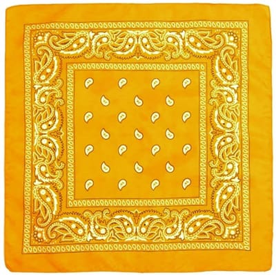 Fako Fashion - Bandana - Hoofddoek - Mondbescherming - Zakdoek - Sjaal - Paisley - Goudgeel
