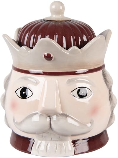 Clayre & Eef Voorraadpot Notenkraker Ø 16x19 cm Beige Keramiek