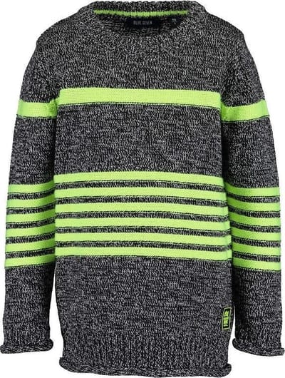 Blue Seven - jongens trui - grijs/neon groen