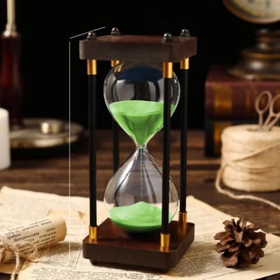 30/60 Minuten Kantoor- en Huismeubilair Creatieve Houten Zandloper Timer Zandloper Uurglas Decoratieve Decoratie Klokken 60mins groen