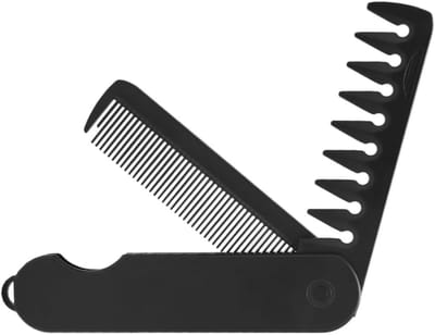 Opvouwbare Kam - Zakkam Heren - Haar Styling - Fijne Grove Tanden - Reisformaat - Zwart