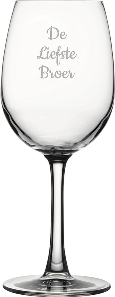 Gegraveerde witte wijnglas 36cl De Liefste Broer