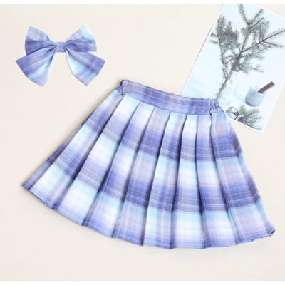 Zomer JK Ruitrok Meisjes Halflange Rok Hoge Taille Middenmaat Kinderen Veelzijdige en Modieuze Korte Rok 150 white