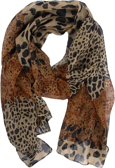 Dames Sjaal met Luipaardprint - Grote Chiffon Sjaal voor Avondgebruik in Lente en Zomer, Mode Accessoire voor Elke Gelegenheid