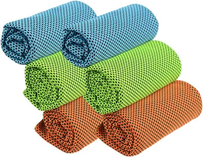 Verkoelende Handdoeken - Sport Handdoeken - Actief Blijven - Directe Koeling - 6 Stuks 90x30cm - Meerkleurig
