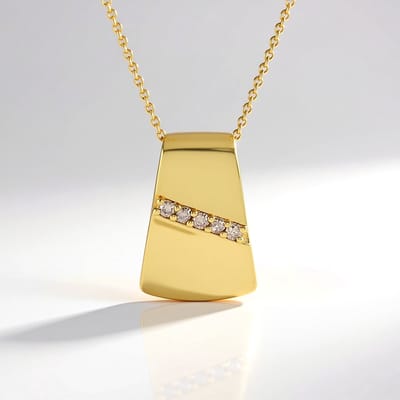 Cavill - Luxe Elegante Halsketting - 18K Goud Verguld - 925 Sterling Zilver - 0,135 ct Ronde Bruin Afrikaanse Diamant - Briljant Rond - Prong Zetting