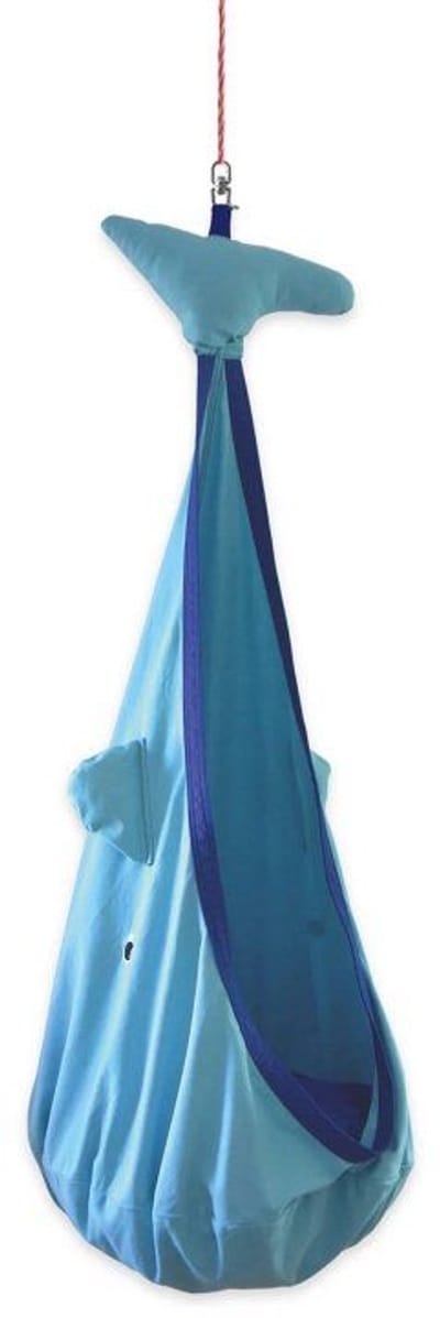 Hangmat Snuutje / draagvermogen 80 kg / walvismotief / 100% katoen / gewicht 255 g/m2 / blauw
