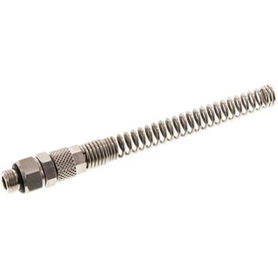 6x4 & G1/8'' Vernikkeld Messing Rechte Opsteekkoppeling Buitendraad Buigbescherming [2 Stuks]