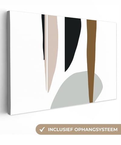 Canvas schilderij 30x20 cm - Wanddecoratie Abstract - Pastel - Design - Muurdecoratie woonkamer - Slaapkamer decoratie - Kamer accessoires - Schilderijen op canvas