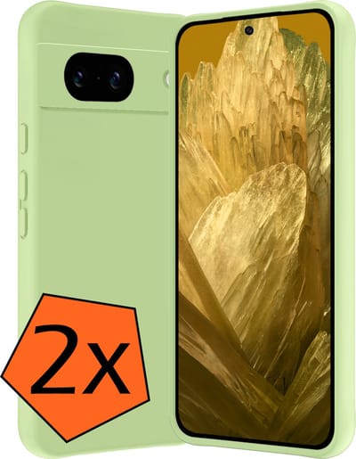 Hoes - 2 Stuks - Geschikt voor Google Pixel 8a - Sterk & Shockproof - Case Siliconen - Back Cover - Telefoon Hoes - Groen