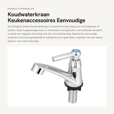 Dailygoods- Koudwaterkraan Hoogwaardige ABS - Fonteinkraan - Keukenkraan - Toiletkraan - Eenvoudige installatie - Schokbestendig ontwerp - Keukenkranen