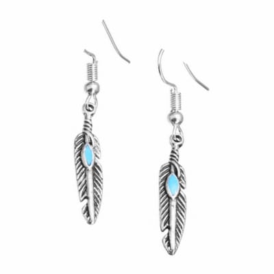 Zilver Lange veertjes oorbellen- Tibetaans look - Charme Bijoux