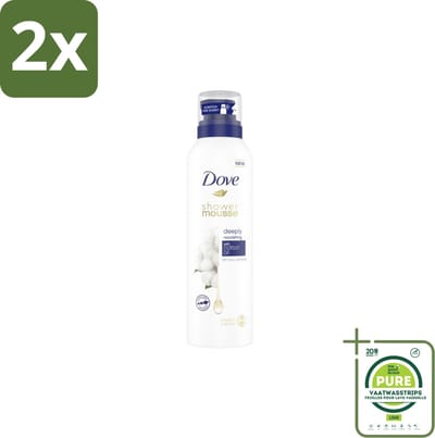 Dove – Douchefoam – Deeply Nourishing Cotton Oil – 200 ml - Voordeelverpakking - 2 stuks - Douchefoam - Huid verzorging