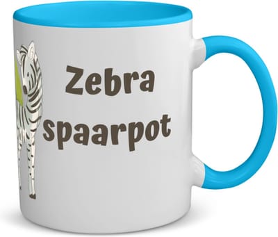 Akyol - zebra koffiemok - theemok - blauw - Zebra - dieren liefhebbers - leuke cadeau voor iemand die van houdt van zebra's - verjaardagscadeau - kado - gift - 350 ML inhoud