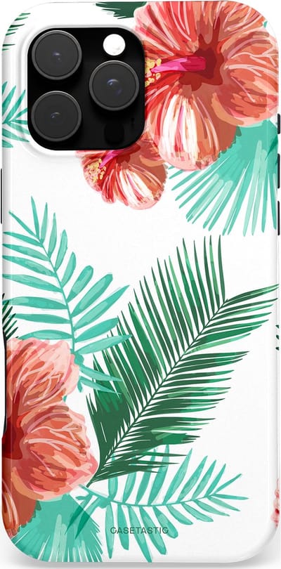 Casetastic Hoesje Geschikt voor Apple iPhone 16 Pro Max Magsafe - Stijlvolle Beschermende Duo-layer Case - Exotisch Roze Flora