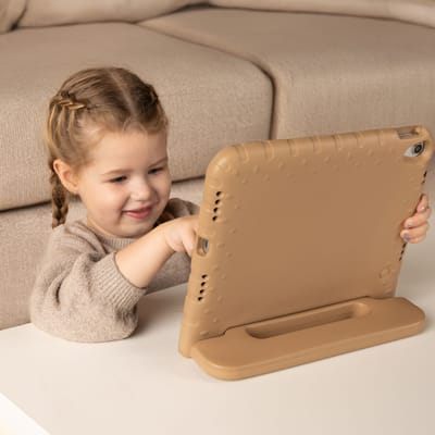 imoshion Tablet Hoes Kinderen - Geschikt voor Apple iPad 11 2025 A16 / iPad 10e generatie (2022) 10.9 inch - Kidsproof Kinder Hoes - Beige