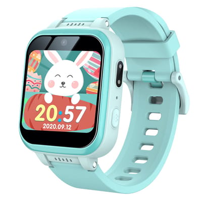 Peysaitr - Kinder Smartwatch - Inclusief 7 puzzelspellen - Touchscreen 1.54 inch - HD Dual Camera - Multifunctioneel - Muziekspeler - Alarm - Zaklamp - Groen - 1 stuk