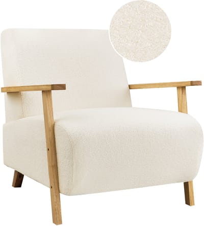LESJA - Fauteuil - Lichtbeige - Bouclé