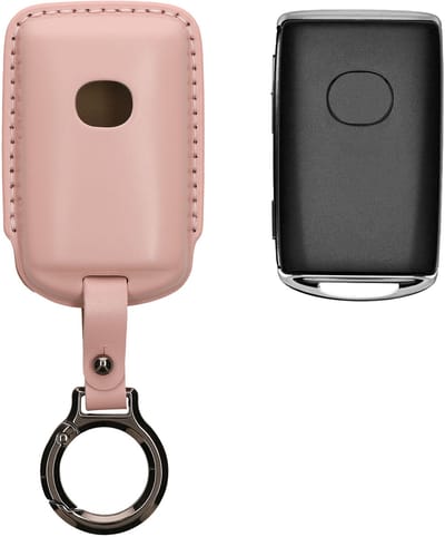 kwmobile leren autosleutel hoesje geschikt voor Mazda 3-Knoppen CX30 CX50 CX60 CX90 MX-30 - Als sleutelhanger met sleutelring - Echt leer in oudroze
