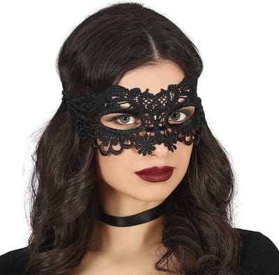 Fiestas Guirca - Masker zwart kant - vleermuis