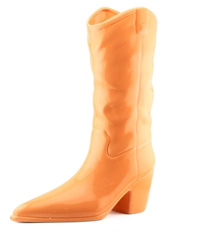 HomeBound by KY | Aardewerk vaas cowboy boot oranje | bloemenvaas | vaas cowboy boot