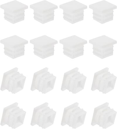 Vierkante Plastic Stekkers - Buisdoppen Eindkappen - Meubels Beschermen - Waterdicht en Stevig - 19 mm - Wit