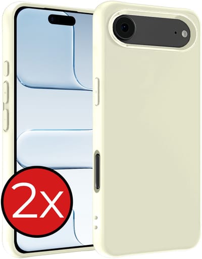 Hoesje - 2 Stuks - Geschikt voor Apple iPhone Air - Sterk & Shockproof - Telefoonhoes - Back Cover - Case Siliconen - Telefoon Hoes - Wit