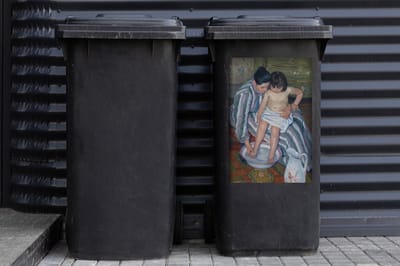 Container sticker Het kinderbad - Schilderij van Mary Cassatt - 40x60 cm - Kliko sticker