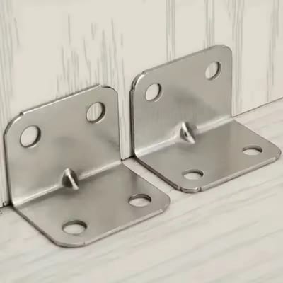 FSW-Products - 4 Stuks Hoekbeugels - Hoekverbinder RVS - Hoekanker - Plankdrager - Kastplankdrager - Hoekbeugel