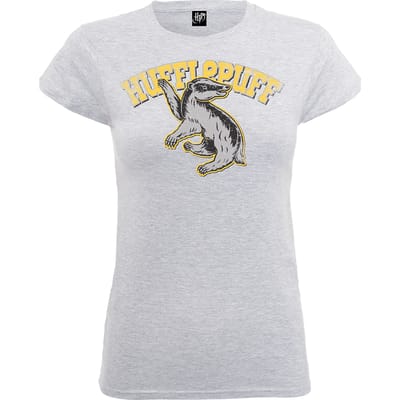 Harry Potter Hufflepuff Dames T-shirt - Grijs - M