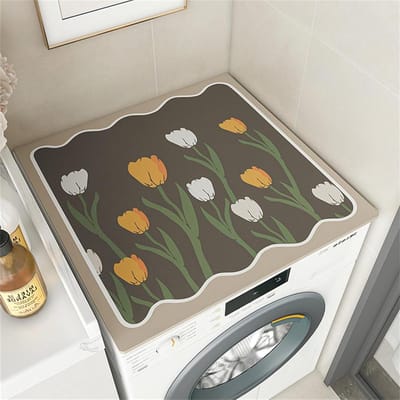 Wasmachine Droger Topmat - Apparaatbeschermer - Apparaten Beschermen - Snel Absorberend - 60 x 60 cm - Grijs