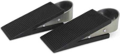 Benson Deurstopper - 2-delig - RVS - Zwart - Deurklem - Deurvastzetter - Deurbuffer - Rubber