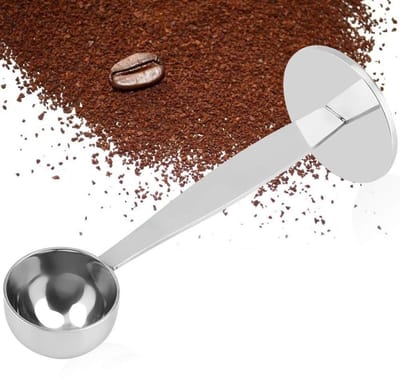 Dailygoods- Koffieschep Roestvrij Staal - Koffielepel - Lepelhouder - Maatlepel - Dual-purpose Scoop - 14,5 cm Grootte - Lepel