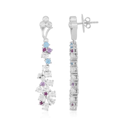 Cavill - Zilveren Oorbellen - 925 Sterling Zilver met 4,887 ct Druppelgeslepen Witte Topaas uit Brazilië - Moderne Elegante Hangers met Rhodiumlaag
