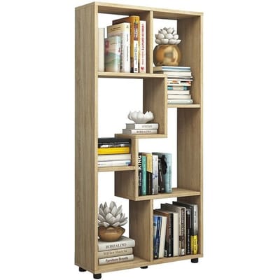 Houten boekenplank Medialijst Opbergruimte Ruimteverdeler Decoratieve plank Blina