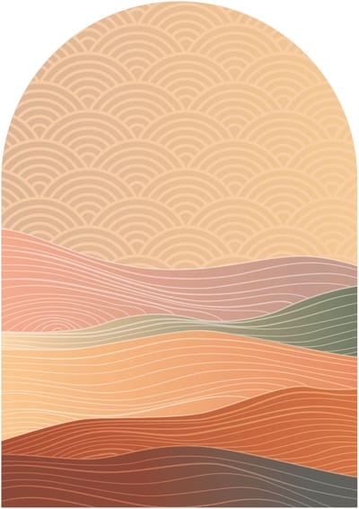 Vooraf gelijmd vliesbehang met gigantische muurschilderingen - WOESTIJNDUINBOOG - 125x90cm